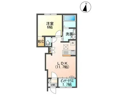スターテラスII稲岡町(1LDK/1階)の間取り写真
