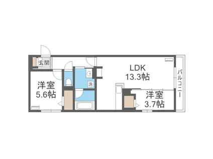 D-ROOM半道橋(2LDK/1階)の間取り写真