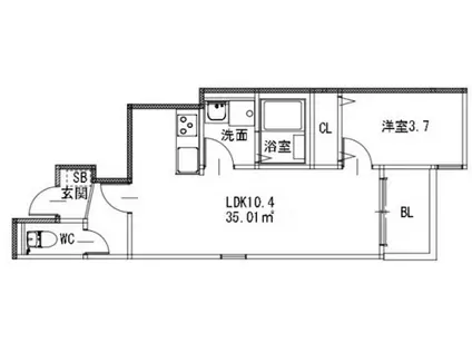PROSPERITA I(1LDK/3階)の間取り写真