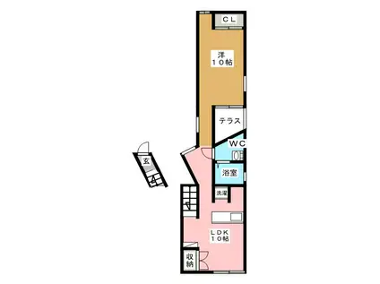 ヴォーヌング和光(1LDK/2階)の間取り写真