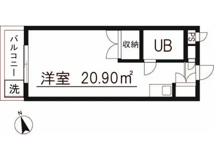 ユースフル武蔵小杉(ワンルーム/3階)の間取り写真