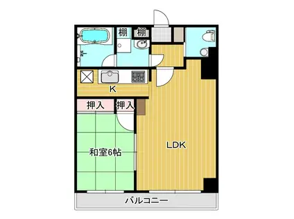 本郷マンション(1LDK/4階)の間取り写真