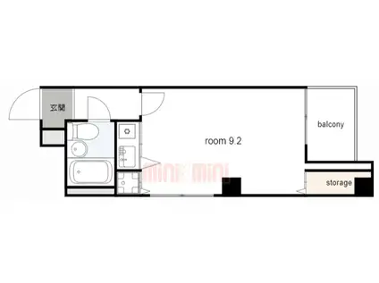 ダイアパレス尼崎(ワンルーム/8階)の間取り写真