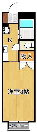 サンパティーク安部山(1K/1階)の間取り写真