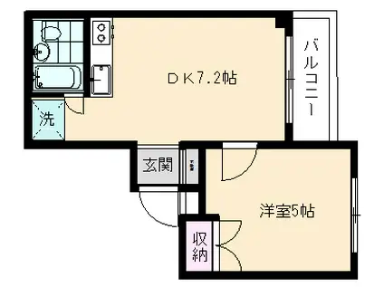 フレグランス(1DK/4階)の間取り写真