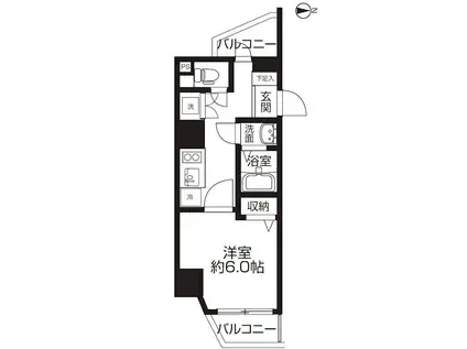 サニークレスト蒲田ウエスト(1K/9階)の間取り写真