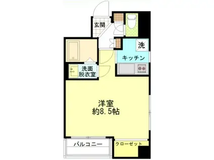 コスモポリタン(ワンルーム/6階)の間取り写真