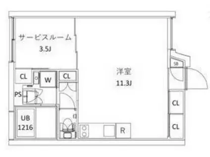 CITY WALK新江古田DUE(ワンルーム/1階)の間取り写真