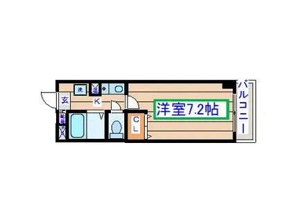 グレイスハイツ榴岡(1K/2階)の間取り写真