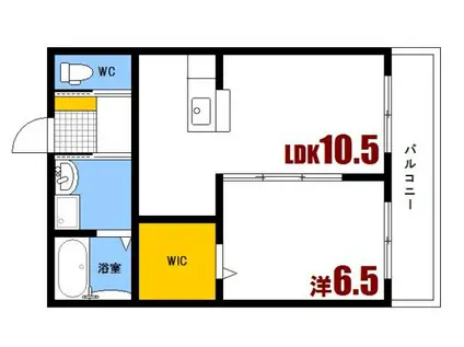 ウィズハイム船越(1LDK/3階)の間取り写真