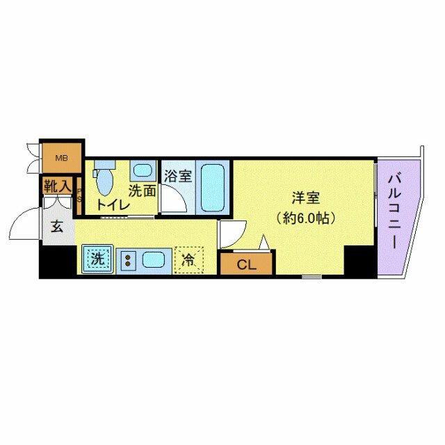 LOG横浜駅東(1K/4階)の間取り写真