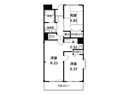 ラ・フィネ(3K/4階)の間取り写真