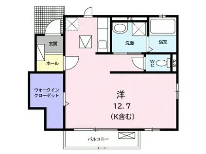 ウージー(ワンルーム/1階)の間取り写真