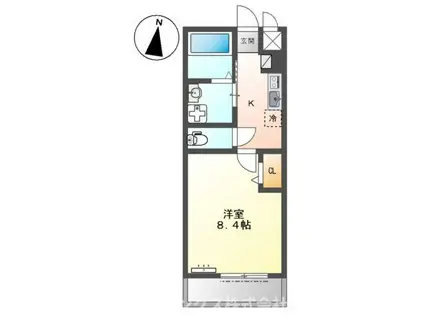 オリエンタルコート(1K/1階)の間取り写真