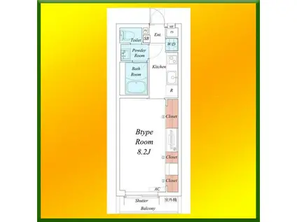 リブリ・アルカンシエル.K(1K/2階)の間取り写真