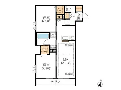 LS PLUS八潮(2LDK/3階)の間取り写真