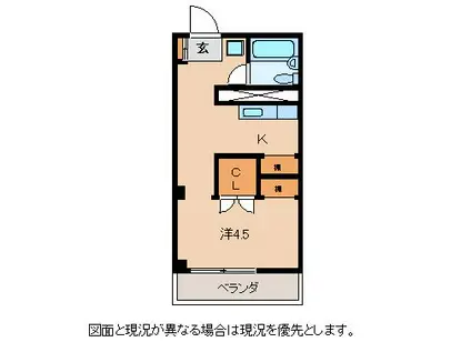 コーポラス八千代(1K/2階)の間取り写真