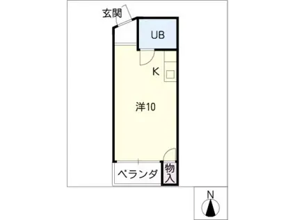 レジデンス入場PARTII(ワンルーム/3階)の間取り写真