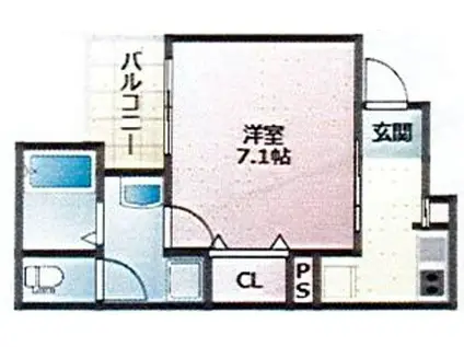 ALEGRIA飾磨(1K/3階)の間取り写真