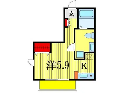 ヴィアデルヴェント(1K/3階)の間取り写真