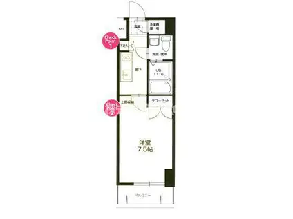 ORIENT 70HABOR サウス TOWER(1K/11階)の間取り写真