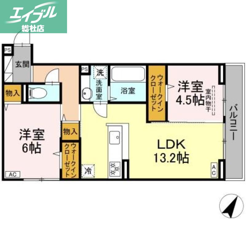 フラネーヴェ(2LDK/2階)の間取り写真