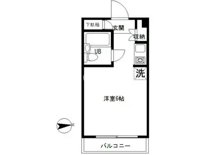 エルミ千駄木(ワンルーム/1階)の間取り写真