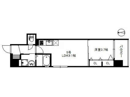 MODERN PALAZZO 姪浜ノース 635(1LDK/3階)の間取り写真