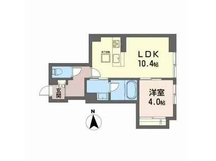 薬師堂館(1LDK/1階)の間取り写真