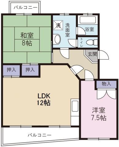 コーポ和(2LDK/4階)の間取り写真