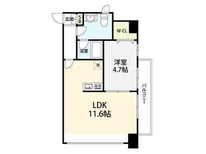 LAULEA(1LDK/2階)の間取り写真