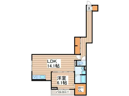 ガーデンコートAIHARA(1LDK/1階)の間取り写真