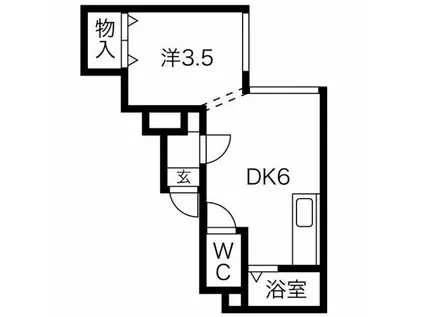 ライベックス澄川(1DK/3階)の間取り写真
