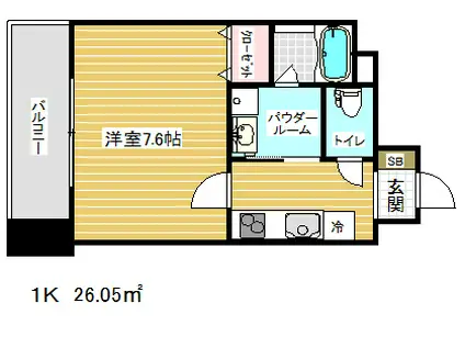 アドバンス神戸アルティス(1K/2階)の間取り写真