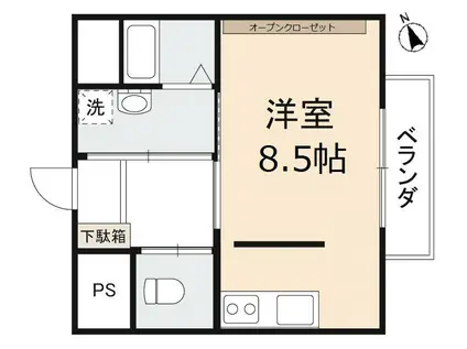 ヴェルス宮脇(ワンルーム/3階)の間取り写真