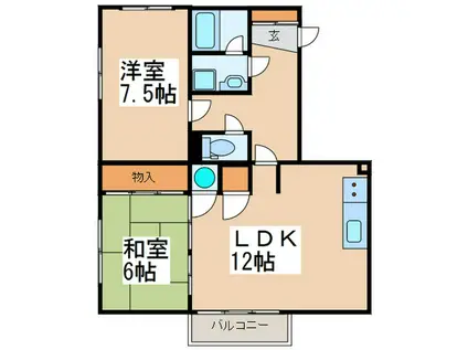 プレディオ鷺沼第II(2LDK/1階)の間取り写真