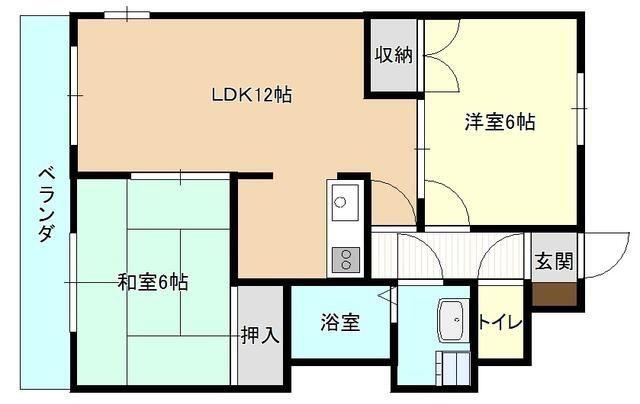 プラチナKODAヒルズ(2LDK/9階)の間取り写真