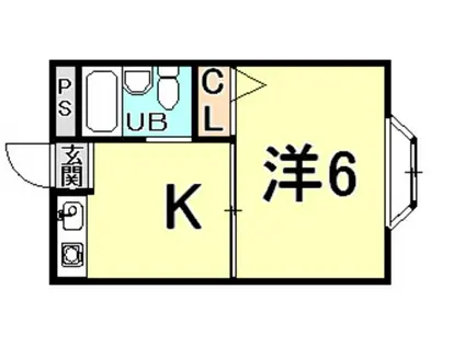 アドラブールフカヤツ B棟(2LDK/2階)の間取り写真