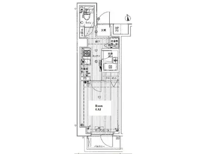 ライズステージ馬込(1K/1階)の間取り写真