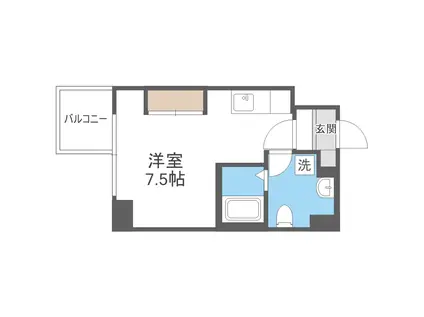 プライマル札幌北18条(1DK/3階)の間取り写真