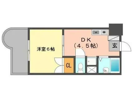 メゾン石原(1DK/2階)の間取り写真