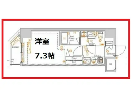 ラフィスタ新小岩(1K/2階)の間取り写真