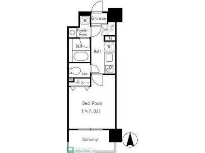 パークフィルヴェール(1K/14階)の間取り写真