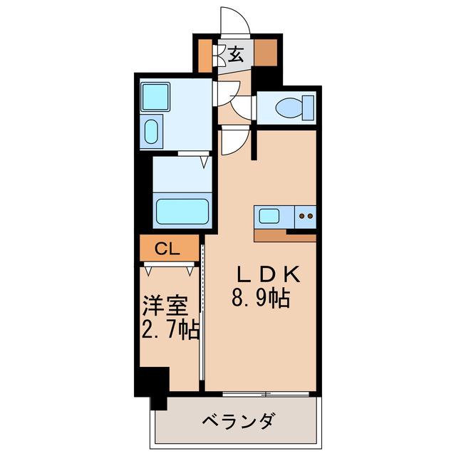 エスリード ザ・レガリア新栄PREMIER(1LDK/4階)の間取り写真