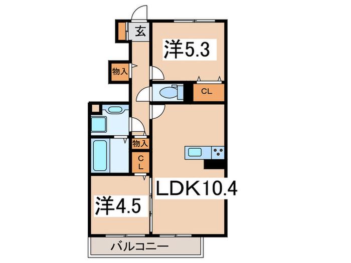 NIJI-CORT(2LDK/1階)の間取り写真