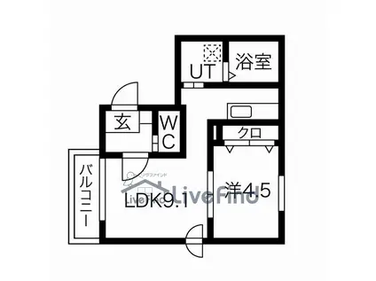 プルミエ福住(1LDK/4階)の間取り写真