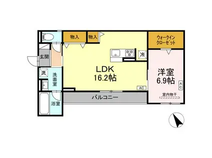 アビタシオンL(1LDK/2階)の間取り写真