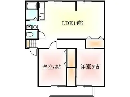 ブリージィタウン(2LDK/2階)の間取り写真