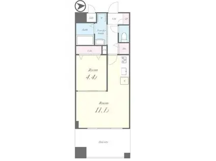 グリシーヌ(1LDK/2階)の間取り写真