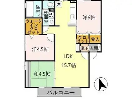 シロス船上B(3LDK/2階)の間取り写真